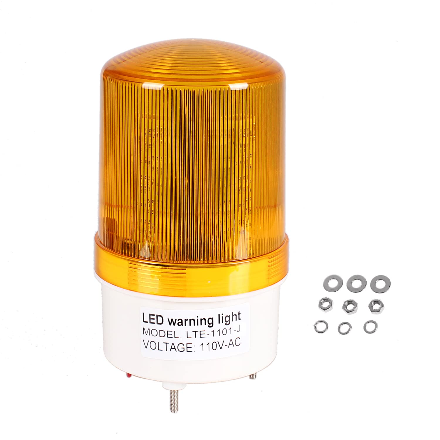 Industrial Led Rotating Strobe Beacon Warning Lights, Electrical Revolving Signal Lights For Emergency, 110V Ac, Yellow, With Bu